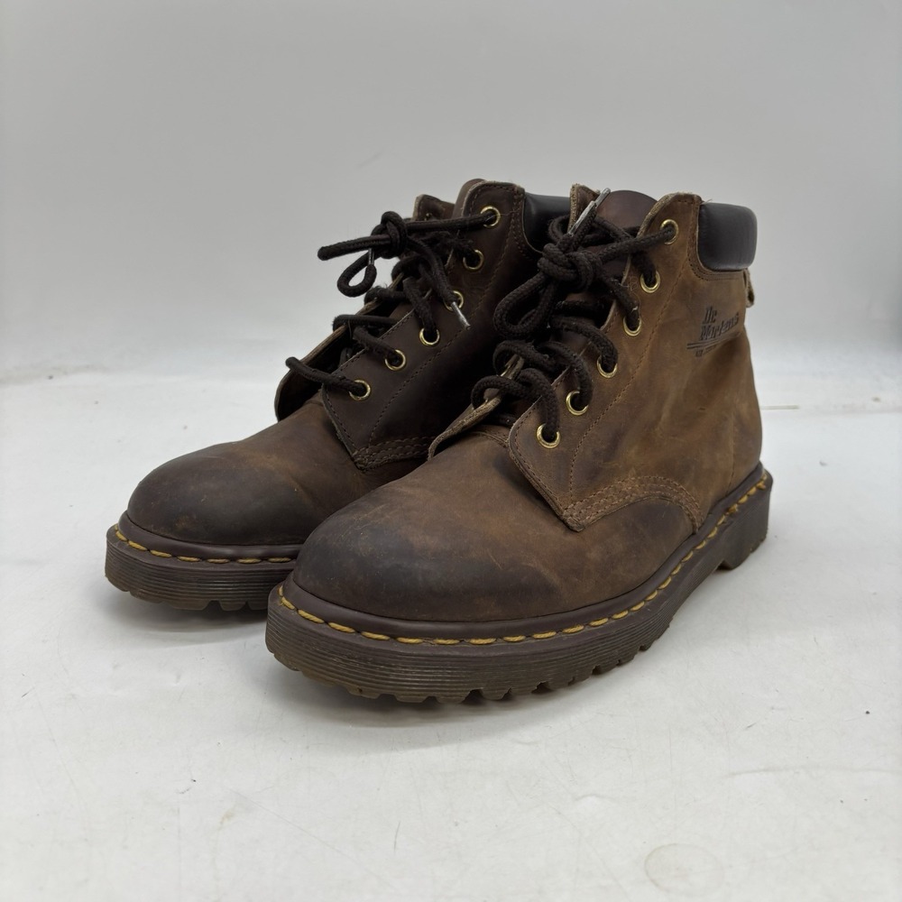 Dr. Martens Leather Boots Mens 9 B Made in England 8-Eye Ben 989 Lace Up Work